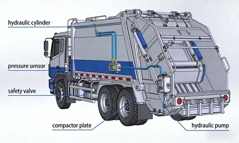 Garbage Truck Compactor Safety Systems for Waste Collection
